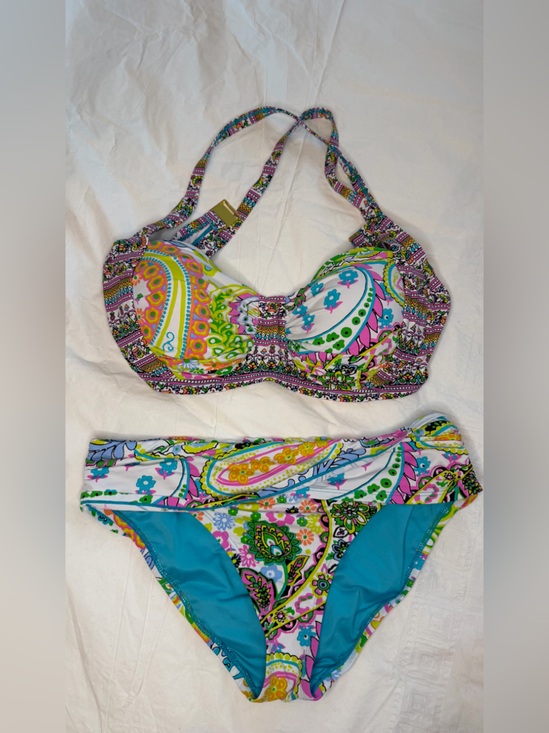 Bleu Rod Beattie Other - Bleu Rod Beattie White Multi Paisley Two-Piece Swimsuit